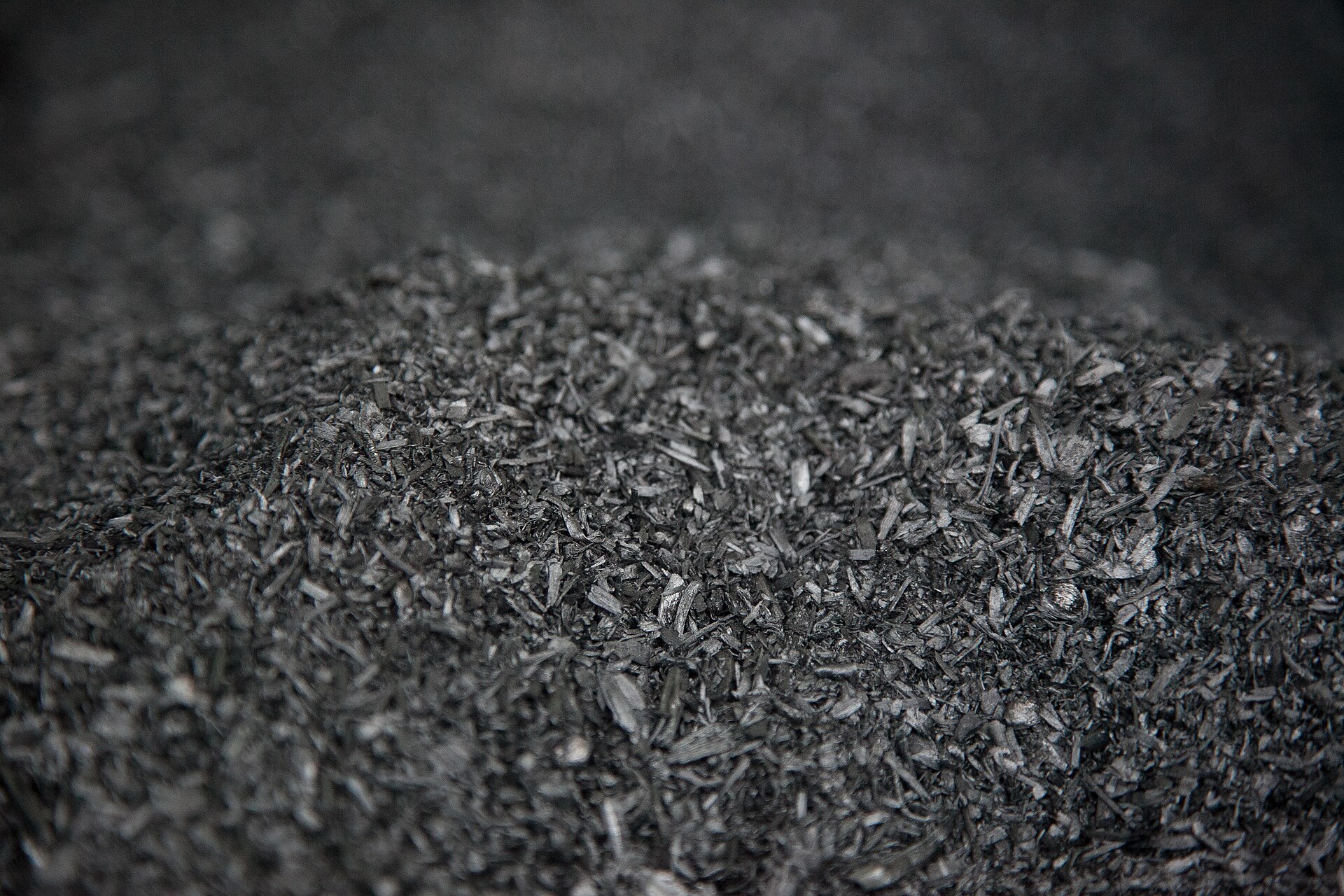A pile of biochar